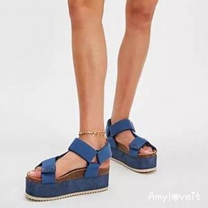 Free People X Intentionally Blank Rule Breaker Remix Flatforms Sandals #71